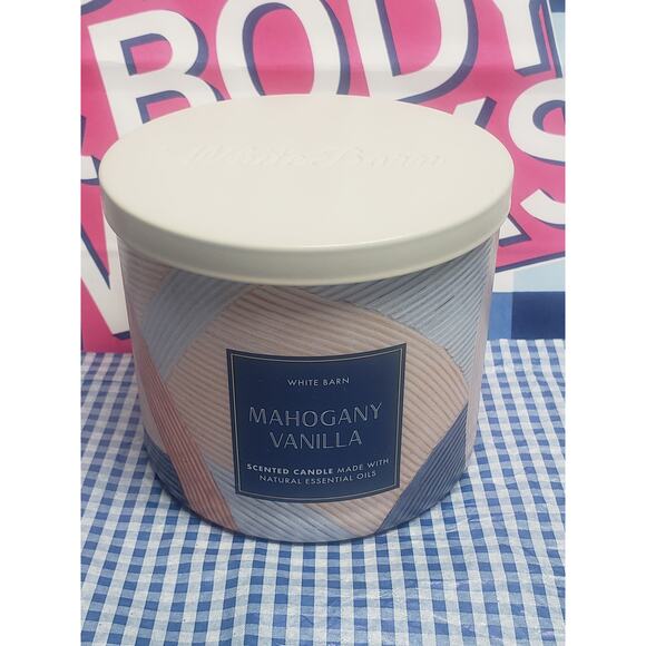 BBW Mahogany Vanilla Large 3 Wick Candle Home Fragrance Decor - Picture 1 of 2
